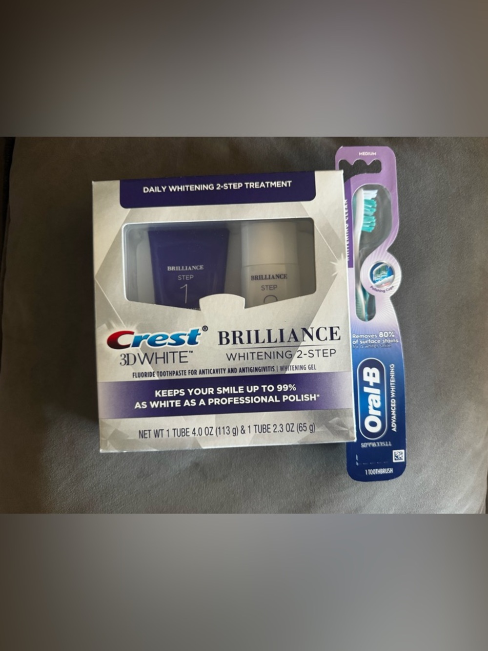 Crest Brilliance 2-Step Whitening Kit - Purple & White